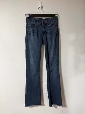 Liverpool Jeans Company Dark Wash Mid Rise Raw Hem Flare Jeans Size 0